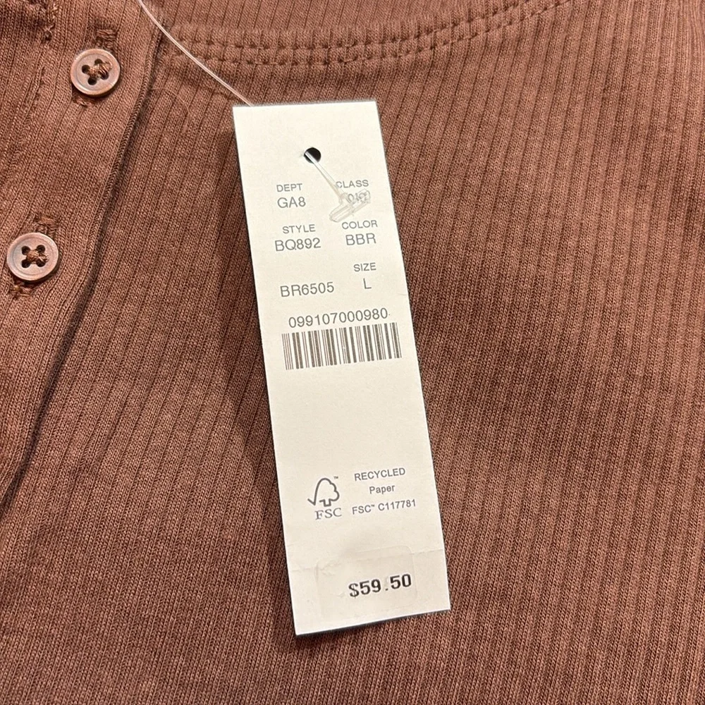 J. Crew Brown Ruffled Strap Ribbed Tank Top - Picture 7 of 9